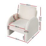 Artiss Armchair Accent Chair Lounge Tub Sofa Couch Curved Arm Seat Boucle White - Image 2