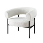 Artiss Armchair Accent Chair Curved Boucle White - Image 7
