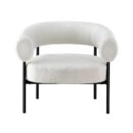 Artiss Armchair Accent Chair Curved Boucle White - Image 3