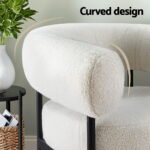 Artiss Armchair Accent Chair Curved Boucle White - Image 5