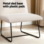 Artiss Accent Chair Armchair Cross Leg Beige - Image 6