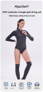 2MM jellyfish suit diving wet clothes jellyfish suit snorkeling swimsuit super elastic skin-friendly 2-piece jumpsuit+stockings - Image 3