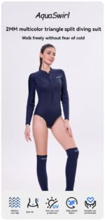 2MM jellyfish suit diving wet clothes jellyfish suit snorkeling swimsuit super elastic skin-friendly 2-piece jumpsuit+stockings - Image 9