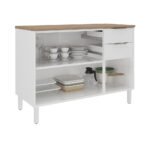 Base Kitchen Steel Cabinet/Cupboard with 3 Doors + 2 Drawers - Renova White Flat Pack DIY - Image 3