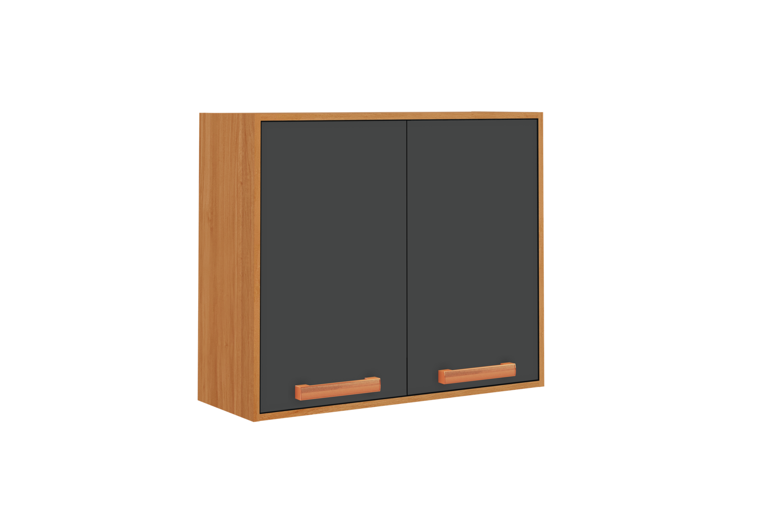 V1112-3600001940-202510071354-03.png Flat Pack DIY Wooden Kitchen Wall Cabinet with 2 Doors + 2 Shelves in Graphite and Cinnamon Finish - Napoles - Image 1