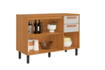 Base Kitchen Wooden Cabinet/Cupboard with 3 Doors + 2 Drawers in Cinnamon Finish - Napoles White Flat Pack DIY - Image 3