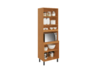 Flat Pack DIY Wooden Kitchen Cupboard/Pantry with 4 Doors + 6 Shelves in White and Cinnamon Finish - Napoles - Image 3