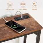 2 Tier Console Table with Power Outlets and USB Ports, Wood Entryway Table with Charging Station & Storage Shelf, Narrow 2-Tier Sofa Table for Living Room Hallway Foyer - Image 4