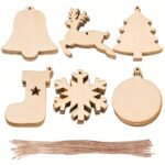 DIY Wooden Christmas Tree Ornaments Craft Set (60pcs)