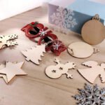 DIY Wooden Christmas Tree Ornaments Craft Set (60pcs) - Image 2