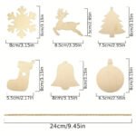 DIY Wooden Christmas Tree Ornaments Craft Set (60pcs) - Image 3