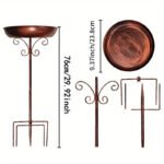 Vintage Metal Bird Bath with Pedestal Stand