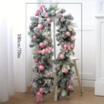 Artificial Christmas Wreath Pink Garland - Image 2
