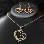 Heart Shaped Rhinestone Jewelry Set for Women - Image 3