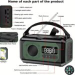 12000mAh Emergency Radio Solar Hand Crank Charger - Image 2