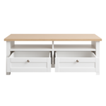 Noosa Coffee Table White Oak 2 Shelf and 2 Drawers - Image 3