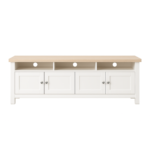 Noosa Entertainment Unit White and Oak 4 Doors and 3 spaces - Image 3