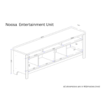 Noosa Entertainment Unit White and Oak 4 Doors and 3 spaces - Image 6