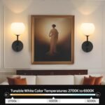 Wall Sconces Set of Two, Wireless Battery Operated Wall Decor with Remote, Sconces Wall Lighting with Glass Shade, Upward and Downward Installation, 12 RGB Colors and 3 CCT Options - Image 3