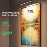 Wireless Picture Lights for Wall, Battery Operated Wall Light for Painting Rechargeable CCT Rotatable Art Gallery Light with Remote Dimmable Timer for Artwork Frame Display Dartboard (Black, 24inch) - Image 2