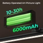 Wireless Picture Lights for Wall, Battery Operated Wall Light for Painting Rechargeable CCT Rotatable Art Gallery Light with Remote Dimmable Timer for Artwork Frame Display Dartboard (Black, 24inch) - Image 3