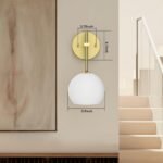 Rechargeable Wall Light Indoor,Battery Operated Wall Lamp with Remote,Indoor Wall Light with 3 Color Modes and RGB,Frosted Glass Wall Mounted Lamp for Living Room Bedrooms 2 Pack (Gold) - Image 7