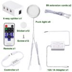 Linkable Under Cabinet LED Lighting 12V Slim Aluminum Dimmable Puck Lights Direct Wired with RF Remote Control for Kitchen Lighting(6pack,Daylight White) - Image 2