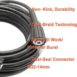 15M (50FT) High-Pressure Washer Hose - 5800 PSI Heavy-Duty Cleaning Hose with Longer Ring Nut - Image 4