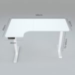FORTIA 145W x 60D x 85D Dual-Motor 80kg Load Adjustable Sit-Stand Up L-Hand Sided Corner Desk - White/White Frame - Image 2