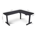 FORTIA Corner Standing Desk, 160x140cm, 72-118cm Sit to Stand Up Electric Height Adjustable, Black - Image 2