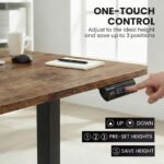 FORTIA Corner Standing Desk, 160x140cm, 72-118cm Sit to Stand Up Electric Height Adjustable, Walnut Style Desktop/Black Frame - Image 4