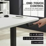FORTIA Corner Standing Desk, 160x140cm, 72-118cm Sit to Stand Up Electric Height Adjustable, White Desktop/Black Frame - Image 4