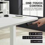 FORTIA Corner Standing Desk, 160x140cm, 72-118cm Sit to Stand Up Electric Height Adjustable, White Desktop/Silver Frame - Image 4