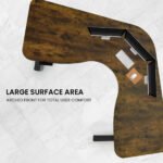 FORTIA 173W x 173W x 75D 3-Motor 120kg Load Adjustable Electric Sit to Stand Up Corner Desk - Walnut/Black Frame - Image 8