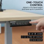 FORTIA Sit To Stand Standing Desk, 120x60cm, 72-118cm Electric Height Adjustable, Light Oak Style Desktop Silver Frame - Image 5