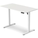 FORTIA Sit To Stand Standing Desk, 120x60cm, 72-118cm Electric Height Adjustable, White