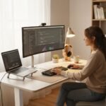 FORTIA Sit To Stand Standing Desk, 120x60cm, 72-118cm Electric Height Adjustable, White - Image 2