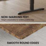 FORTIA Sit to Stand Standing Desk, 160x60cm, 72-118cm Electric Height Adjustable, Walnut Style Desktop/Black Frame - Image 4