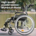 EQUIPMED 24 Inch Portable Folding Wheelchair 24" Mobility Wheel Chair Alloy, Senior Elderly Aid - Image 2