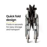 EQUIPMED 24 Inch Portable Folding Wheelchair 24" Mobility Wheel Chair Alloy, Senior Elderly Aid - Image 4