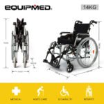 EQUIPMED 24 Inch Portable Folding Wheelchair 24" Mobility Wheel Chair Alloy, Senior Elderly Aid - Image 6