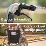 EQUIPMED 24 Inch Portable Folding Wheelchair 24" Mobility Wheel Chair Alloy, Senior Elderly Aid - Image 7