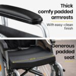 EQUIPMED 24 Inch Portable Folding Wheelchair 24" Mobility Wheel Chair Alloy, Senior Elderly Aid - Image 9