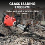 Baumr-AG 2200W Pro-Grade Electric Demolition Jackhammer, with 3 Bonus Chisels, Carry Case - Image 2