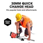 Baumr-AG 2200W Pro-Grade Electric Demolition Jackhammer, with 3 Bonus Chisels, Steel Carry Case - Image 9
