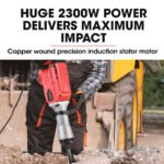 Baumr-AG 2300W Pro-Grade Electric Demolition Jackhammer, with 3 Bonus Chisels, Carry Case - Image 3
