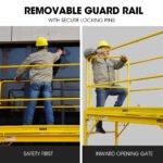 Baumr-AG 1.9 x 0.8 x 1.8m Adjustable Mobile Scaffold Platform, Guard Rail, Outrigger Wheel Set, Trapdoor Hatch - Image 7