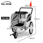 TAG-ALONG Pet & Cargo Jogger Bike Trailer, Pull Behind Bicycle Trailer Carrier Stroller, Grey - Image 2