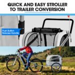 TAG-ALONG Pet & Cargo Jogger Bike Trailer, Pull Behind Bicycle Trailer Carrier Stroller, Grey - Image 6