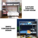 KINGSTON SLUMBER Single Bunk Bed Frame, Solid Pine 2-in-1 Modular Design, Converts to 2 Single Beds, For Kids, Grey - Image 2